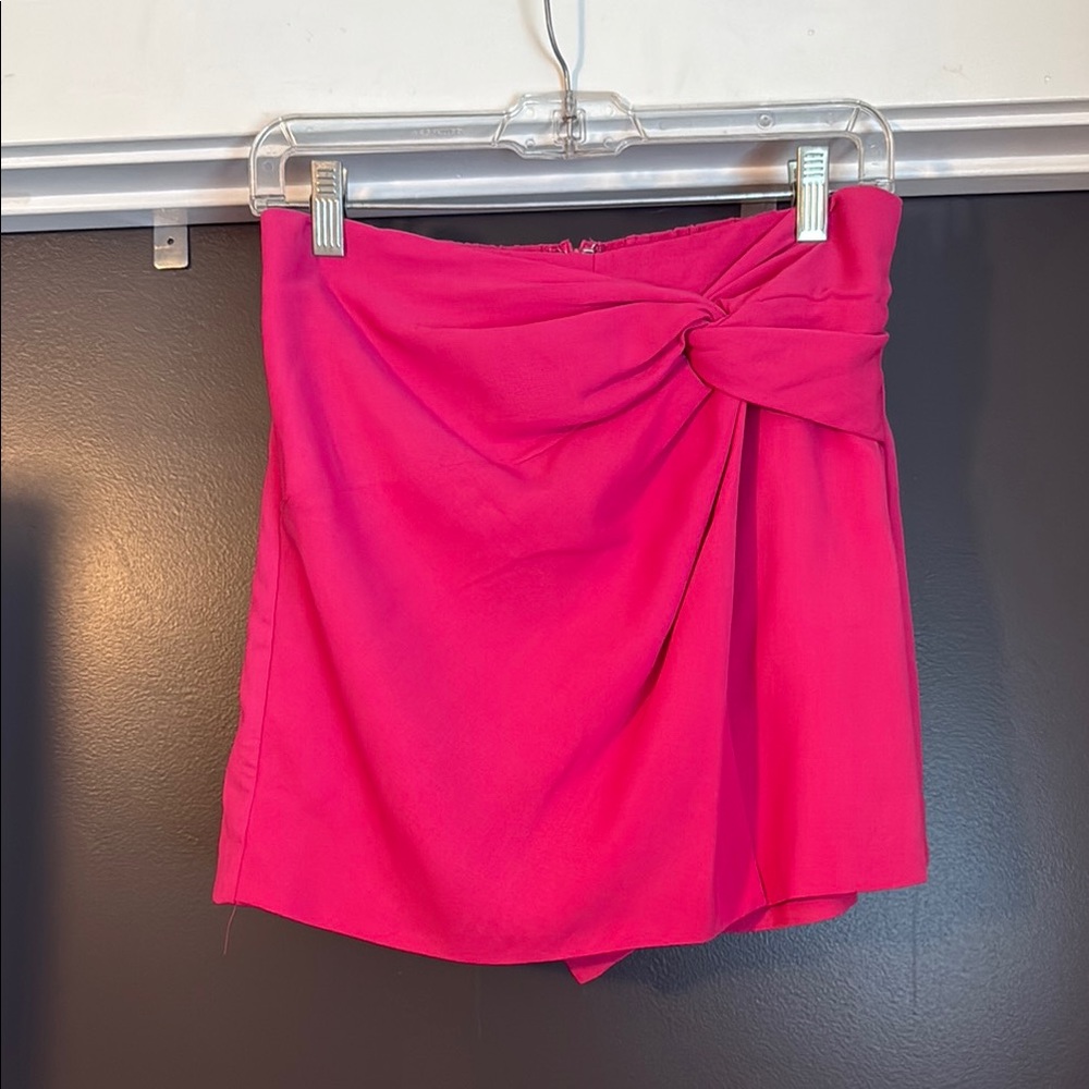 Lulu's Pink Wrap Mini Skirt Tie Front Night Out